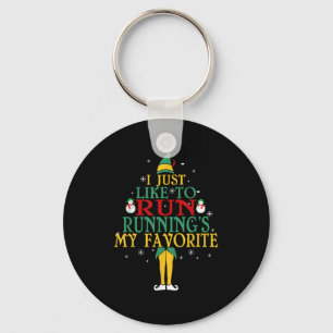 I Just Like To Run Running's My Favorite Christmas Key Ring