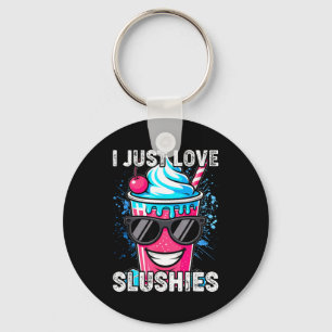 I Just Love Slushies Cool Fun Summer Slushy Drink Key Ring