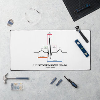 I Just Need Some Leads ECG EKG Medical Humour Desk Mat