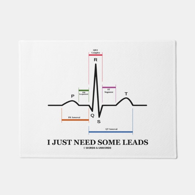 I Just Need Some Leads ECG EKG Medical Humour Doormat (Front)