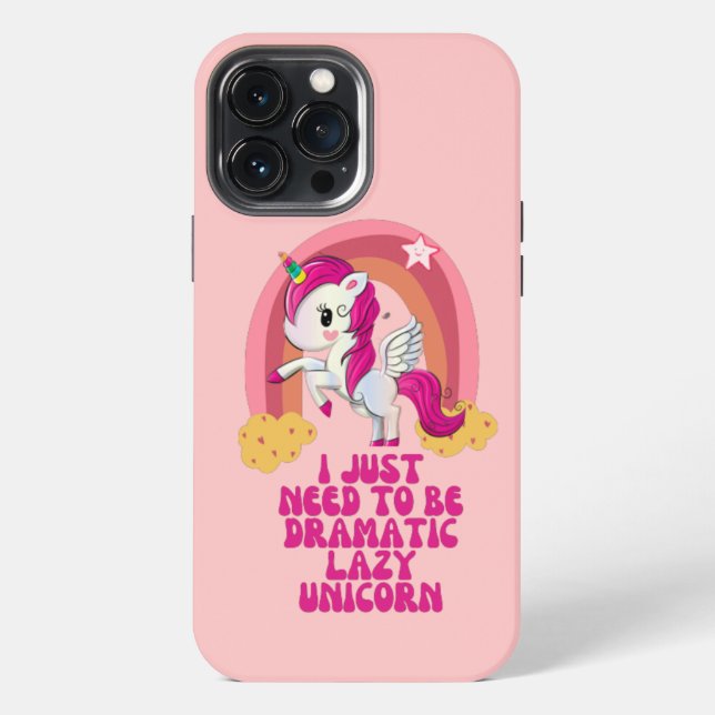 I just need to be dramatic lazy unicorn iPhone case (Back)