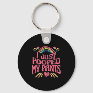 I Just Pooped My Pants Funny Adult Humour Meme , S Key Ring