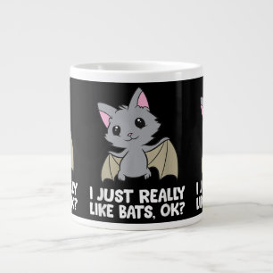 I Just Really Like Bats, Okay Funny Bat Lover Large Coffee Mug