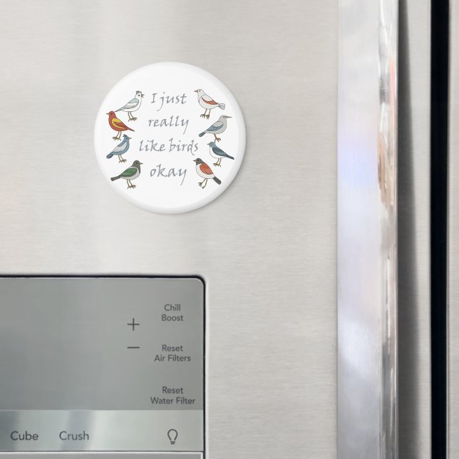 I Just Really Like Birds OK T-Shirt Birdwatcher  Magnet (In Situ (Fridge))