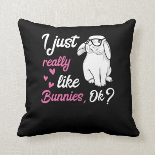 I Just Really Like Bunnies Cute Rabbit Cushion