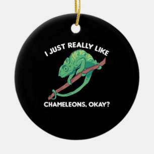 I Just Really Like Chameleons Okay Cute Chameleon Ceramic Tree Decoration