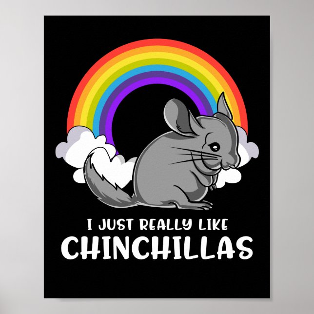 I Just Really Like Chinchillas Cute Pet Poster (Front)