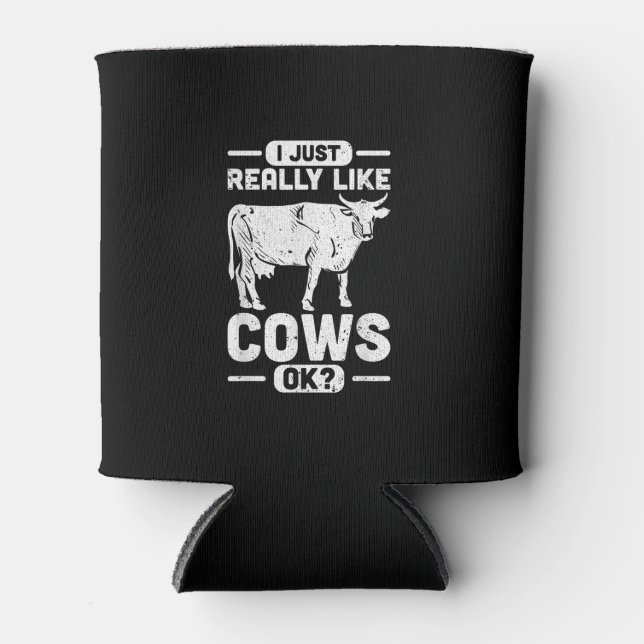 I Just Really Like Cows Ok - Cow Gift Can Cooler (Front)