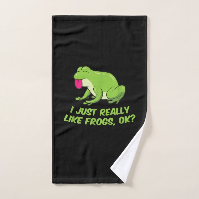 I Just Really Like Frogs OK | Funny Frog Lovers Hand Towel (Hand Towel)