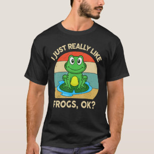 I Just Really Like Frogs Ok Retro Kids Toddler Cut T-Shirt