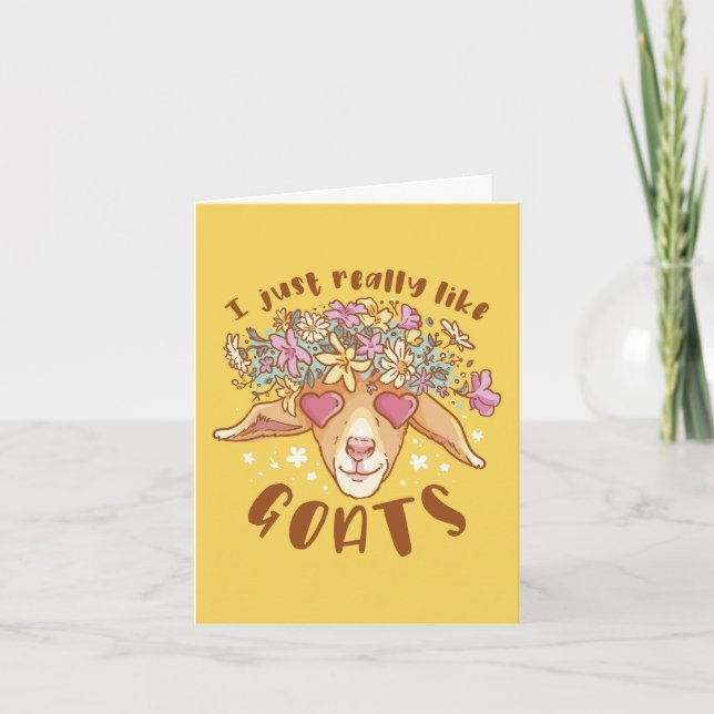 I Just Really Like Goats Happy Birthday Card (Front)