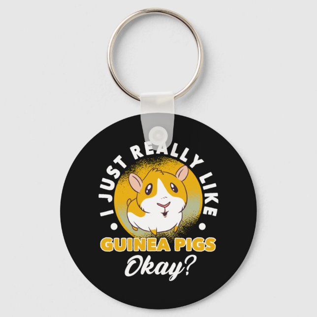 I Just Really Like Guinea Pigs Cavy Roddent Key Ring (Front)