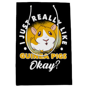 I Just Really Like Guinea Pigs Cavy Roddent Medium Gift Bag