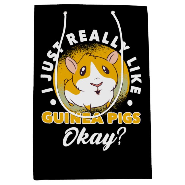 I Just Really Like Guinea Pigs Cavy Roddent Medium Gift Bag (Front)