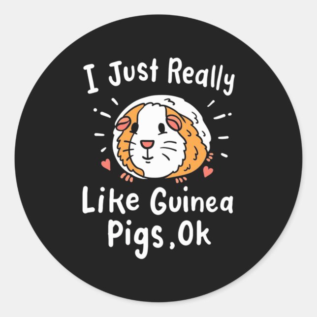 I Just Really Like Guinea Pigs Classic Round Sticker (Front)