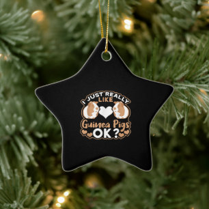 I Just Really Like Guinea Pigs OK ? Ceramic Tree Decoration