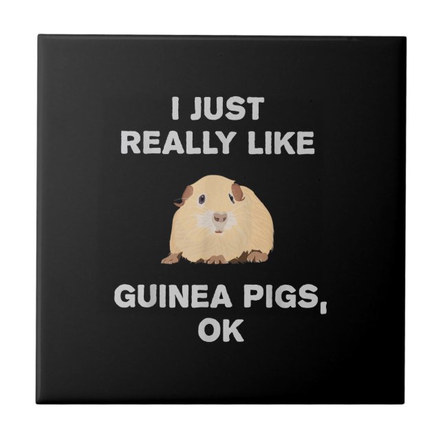 I Just Really Like Guinea Pigs Ok Funny Guinea Pig Tile (Front)