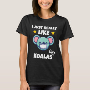 I Just Really Like Koalas Koala Wearing A Face Mas T-Shirt