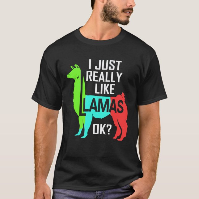 I Just Really Like Llamas Llama T-Shirt (Front)