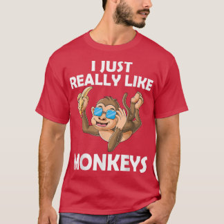 I Just Really Like Monkeys Monkey with Banana  T-Shirt