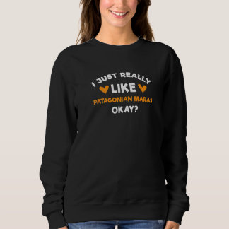 I Just Really Like Patagonian Maras  Rodent Humor Sweatshirt