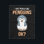 I Just Really Like Penguin Fleece Blanket<br><div class="desc">I Just Really Like Penguin</div>