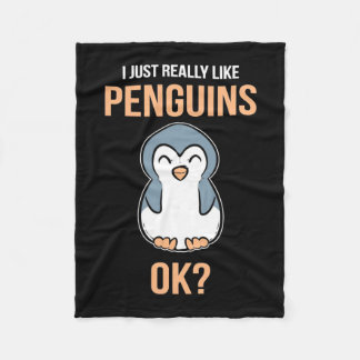 I Just Really Like Penguin Fleece Blanket