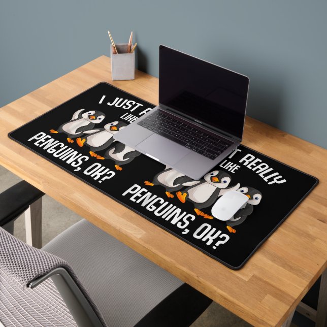 I Just Really Like Penguins Kids Girl Boys Women P Desk Mat (Office 2)