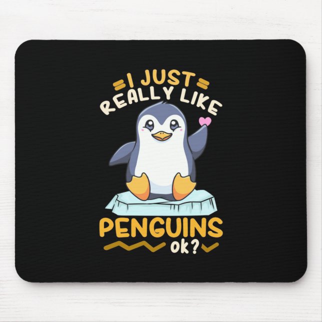 I Just Really Like Penguins Mouse Mat (Front)