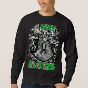 I Just Really Like Sloths Funny Animal Sweatshirt