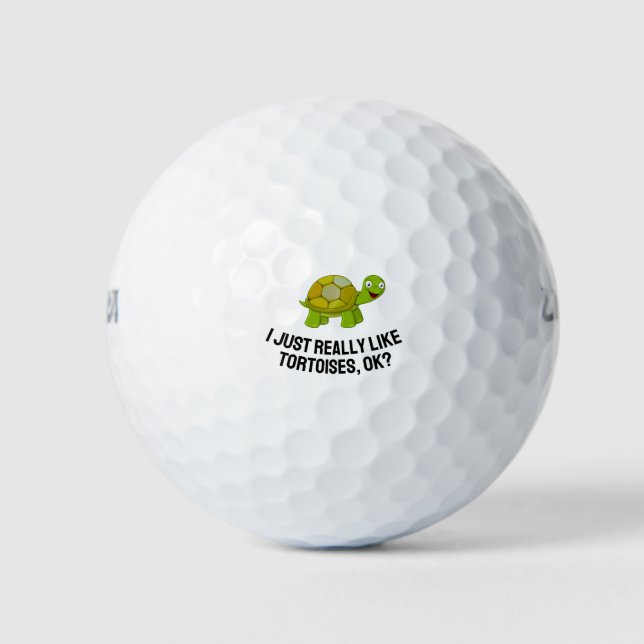 I Just Really Like Tortoises Ok Cute Tortoise Golf Balls (Front)