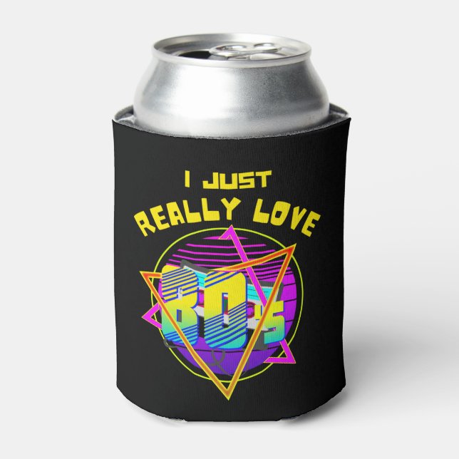 i JUST REALLY LOVE 80S  Can Cooler (Can Front)