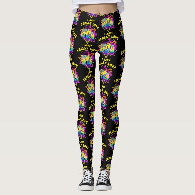 i JUST REALLY LOVE 80S  Leggings (Front)