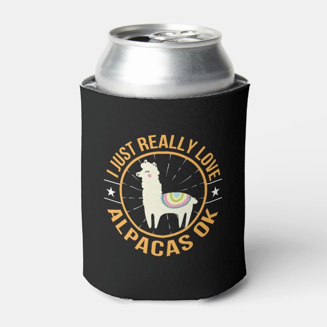 I Just Really Love Alpacas Love Alpaca Can Cooler (Can Front)