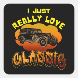 i just really love classic square sticker