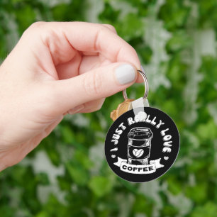 I just really love coffee key ring