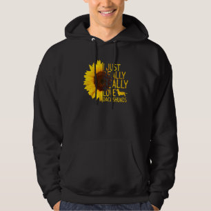 I Just Really Love Dachshunds Women Men Dog Sunflo Hoodie