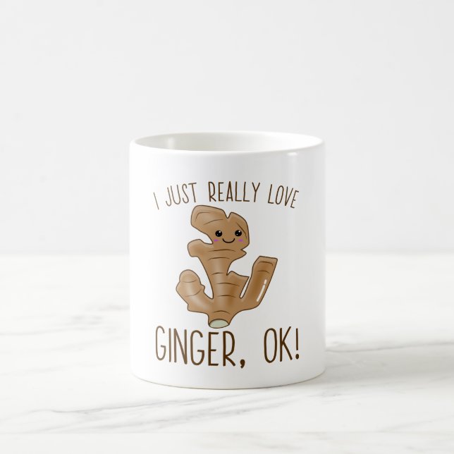 I Just Really Love Ginger Ok! Kawaii Ginger Coffee Mug (Center)