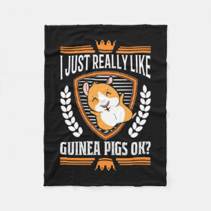 I Just Really Love Guinea Pig Fleece Blanket