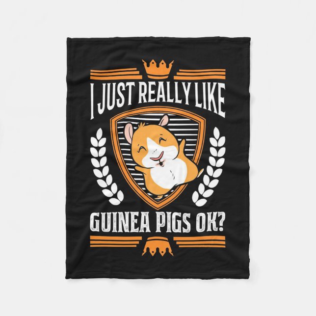 I Just Really Love Guinea Pig Fleece Blanket (Front)