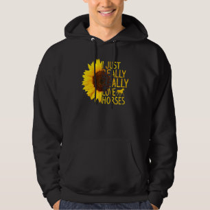 I Just Really Love Horses  Women Men Hare Mare Sun Hoodie