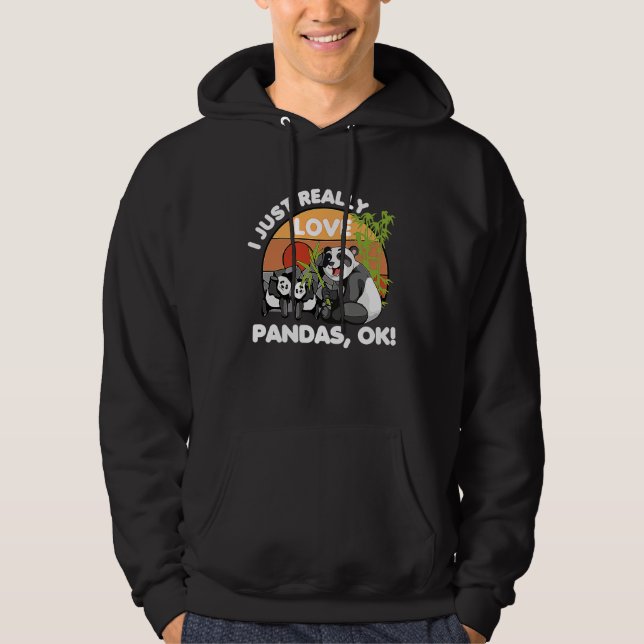 I Just Really Love Pandas Ok, Animal Lover Funny B Hoodie (Front)
