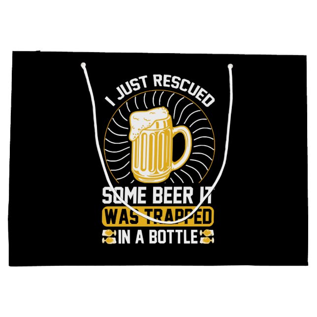 I just rescued some beer It was trapped  Large Gift Bag (Back)