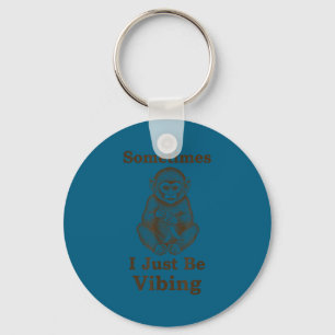 I Just Sometimes Vibing Monkey Retro Meme Key Ring