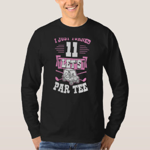 I Just Turned 11 Let's Par Golf Cart 11th Birthday T-Shirt
