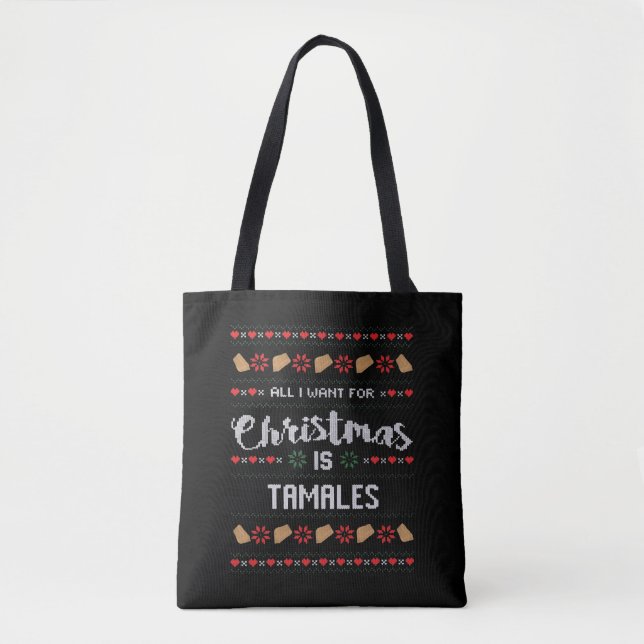 I Just Want To Bake Stuff And Watch Christmas Tote Bag (Front)