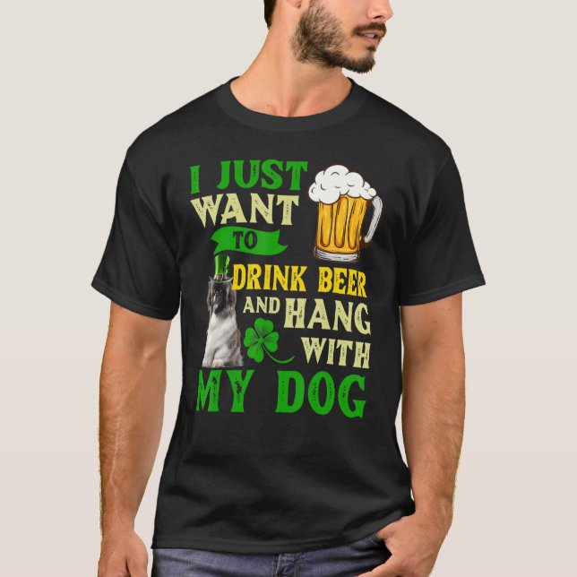 I Just Want To Drink Beer And Hang With My Pekinge T-Shirt (Front)