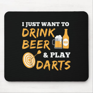I Just Want To Drink Beer And Play Darts Vintage G Mouse Mat