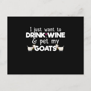 I Just Want To Drink Wine And Pet My Goats Invitation Postcard