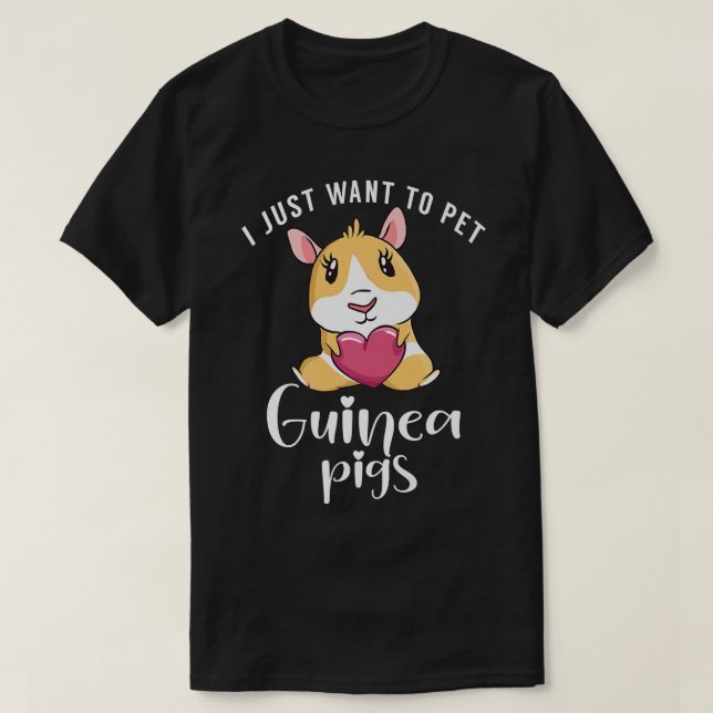 I just want to pet Cute Guinea Pig Premium  T-Shirt (Design Front)